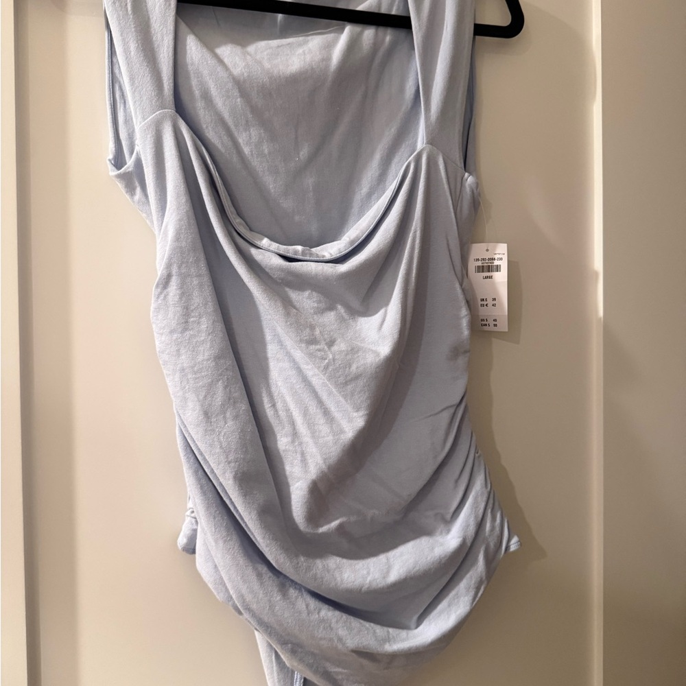 Abercrombie & Fitch Light Blue Draped Bodysuit